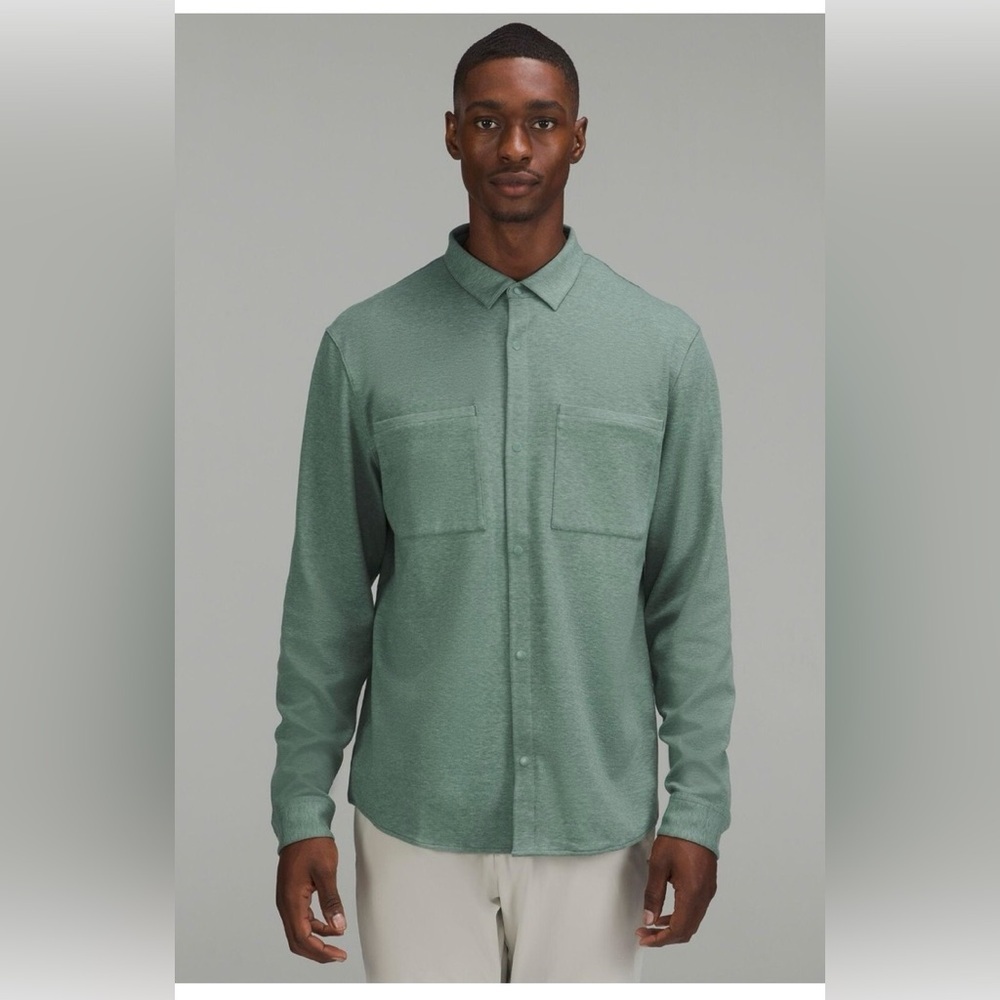 Not for sale. Men Lululemon Green Soft Knit Overshirt Long Sleeve